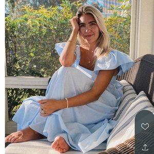 H & M ruffle detail maxi dress